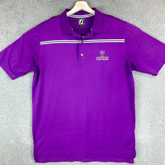 Footjoy Shirt Men Large Purple Golf Polo Golfer FJ Stretch Preppy The Highlands - Picture 1 of 14